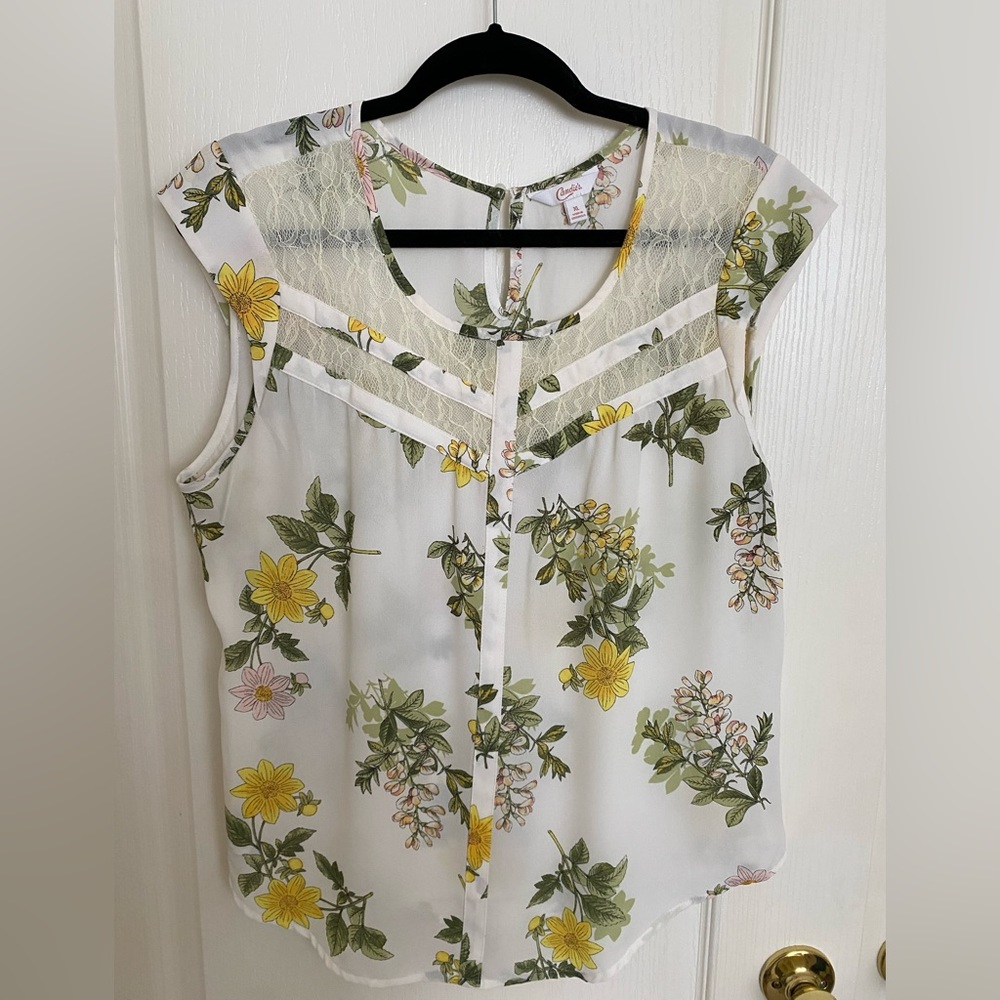 Candie’s blouse, flower print, Size XL, worn once